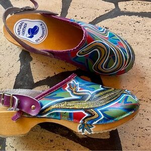 Colorful Leather Clogs